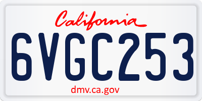 CA license plate 6VGC253