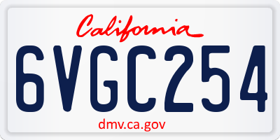 CA license plate 6VGC254