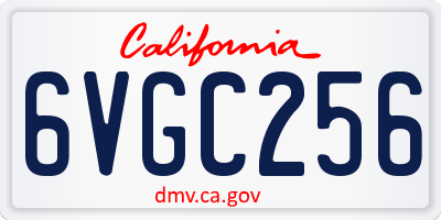 CA license plate 6VGC256