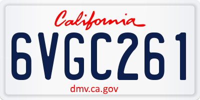CA license plate 6VGC261