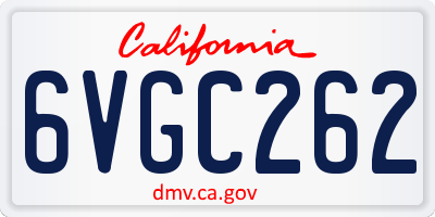CA license plate 6VGC262