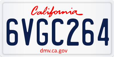 CA license plate 6VGC264