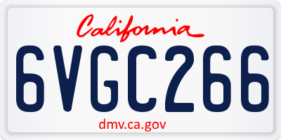 CA license plate 6VGC266
