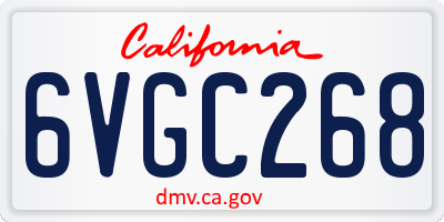 CA license plate 6VGC268