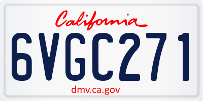 CA license plate 6VGC271