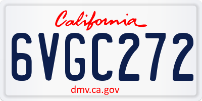 CA license plate 6VGC272
