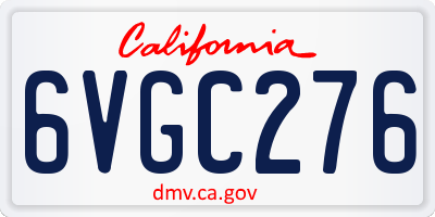 CA license plate 6VGC276