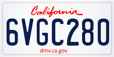 CA license plate 6VGC280
