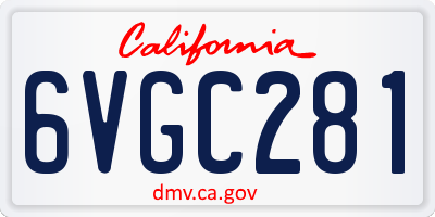 CA license plate 6VGC281