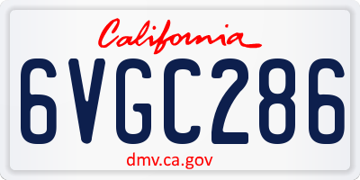 CA license plate 6VGC286