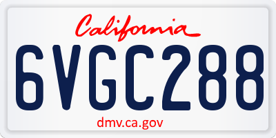 CA license plate 6VGC288