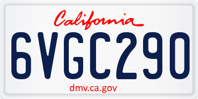 CA license plate 6VGC290