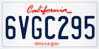 CA license plate 6VGC295