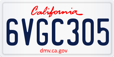 CA license plate 6VGC305