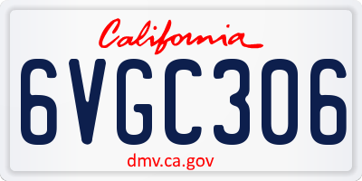 CA license plate 6VGC306