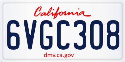 CA license plate 6VGC308
