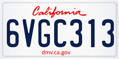 CA license plate 6VGC313