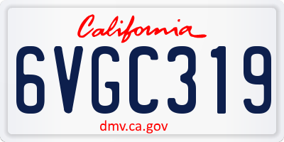 CA license plate 6VGC319