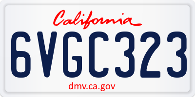 CA license plate 6VGC323