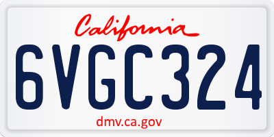 CA license plate 6VGC324