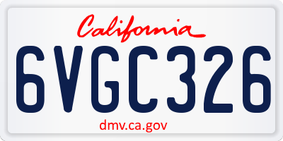 CA license plate 6VGC326