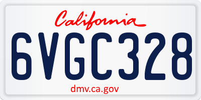 CA license plate 6VGC328