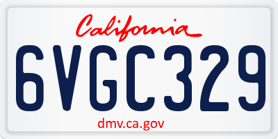 CA license plate 6VGC329