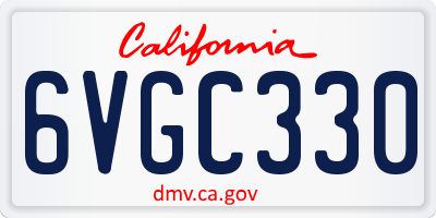 CA license plate 6VGC330