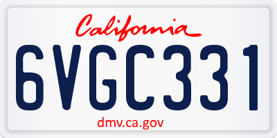 CA license plate 6VGC331