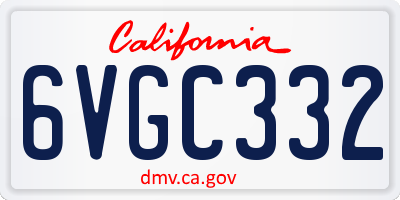 CA license plate 6VGC332