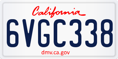 CA license plate 6VGC338