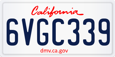 CA license plate 6VGC339
