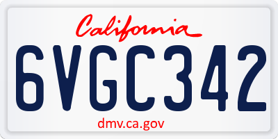 CA license plate 6VGC342