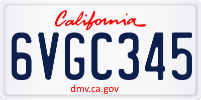 CA license plate 6VGC345