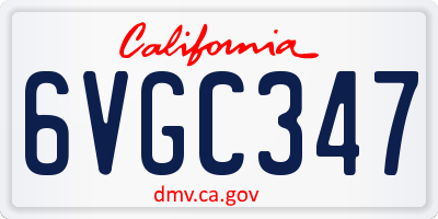 CA license plate 6VGC347