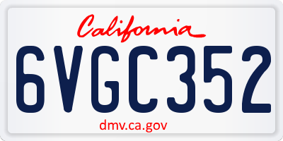 CA license plate 6VGC352