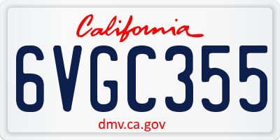 CA license plate 6VGC355