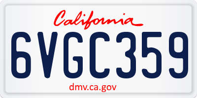 CA license plate 6VGC359