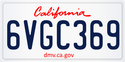 CA license plate 6VGC369