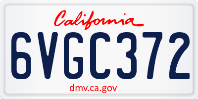 CA license plate 6VGC372
