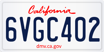 CA license plate 6VGC402