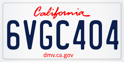 CA license plate 6VGC404