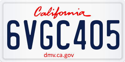 CA license plate 6VGC405