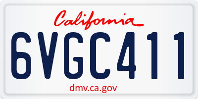 CA license plate 6VGC411