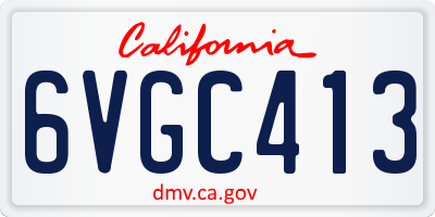 CA license plate 6VGC413