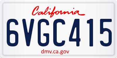 CA license plate 6VGC415