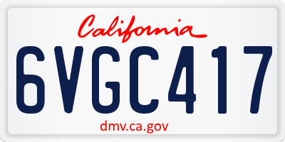 CA license plate 6VGC417
