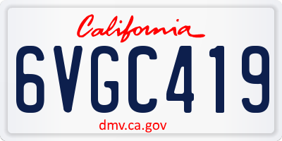 CA license plate 6VGC419