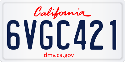 CA license plate 6VGC421