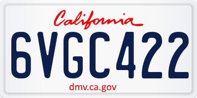CA license plate 6VGC422